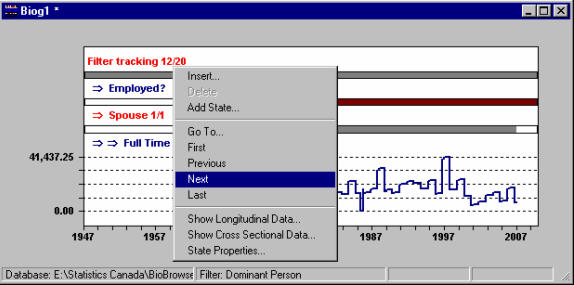 Illustration of using pop-menu for navigation