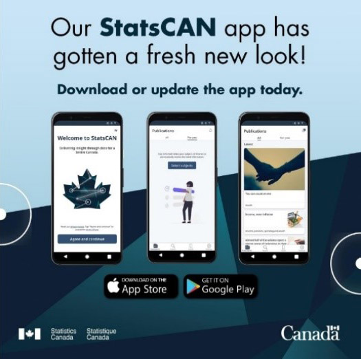 Promotional image for the StatsCAN app 