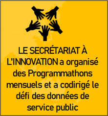 Le Secrétariat de l'innovation a organisé des marathons de programmation mensuels et a codirigé le Défi des données de la fonction publique. 