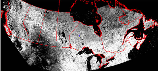 Cloud-corrected NDVI, entire image, Julian week 34, 2009 