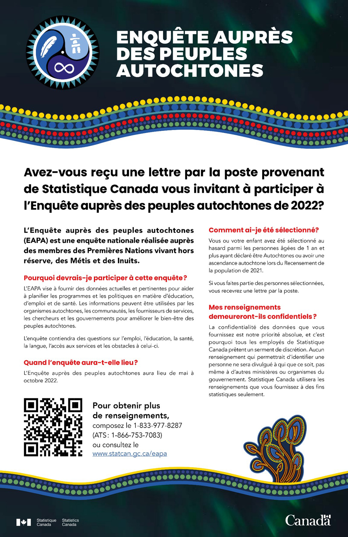 Affiche&nbsp;: Enquête auprès des peuples autochtones 