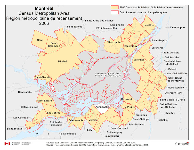 Greater Montreal Area Map