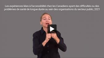 Les expériences liées à l'accessibilité chez les Canadiens ayant des difficultés ou des problèmes de santé de longue durée au sein des organisations du secteur public, 2021